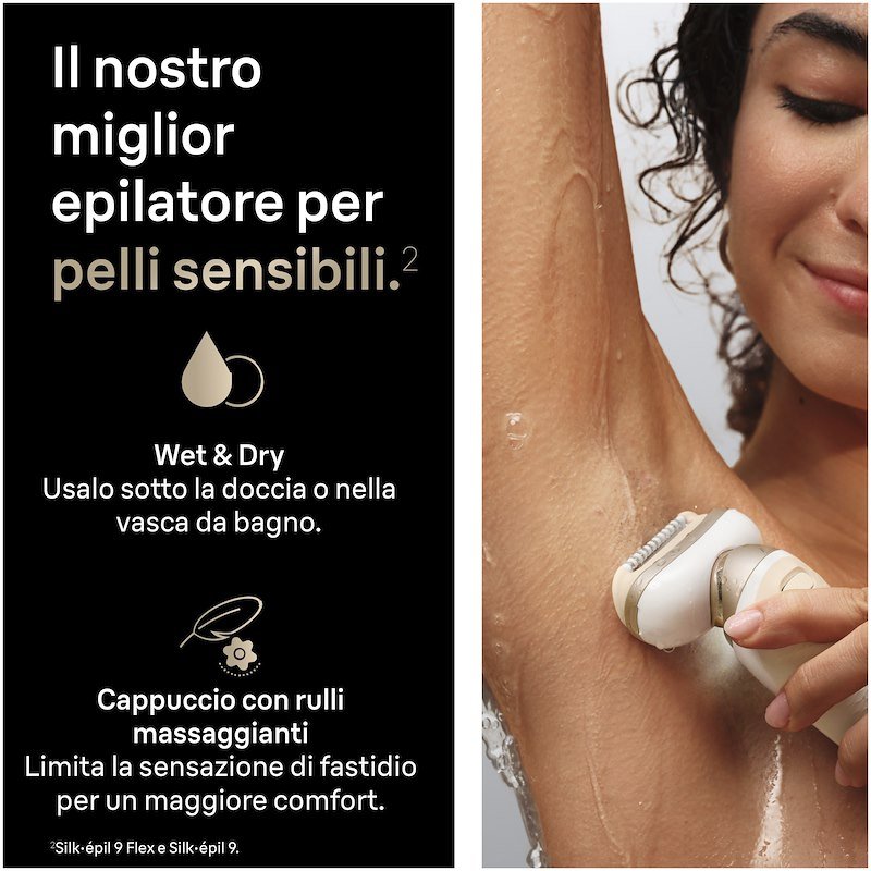 Braun Epilatore Elettrico Silk-Épil Flex 3D 9 9-011 Bianco / Oro
