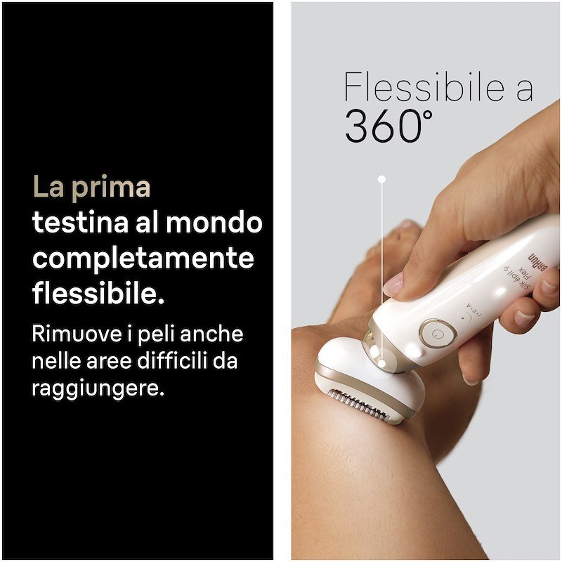 Braun Epilatore Elettrico Silk-Épil Flex 3D 9 9-011 Bianco / Oro