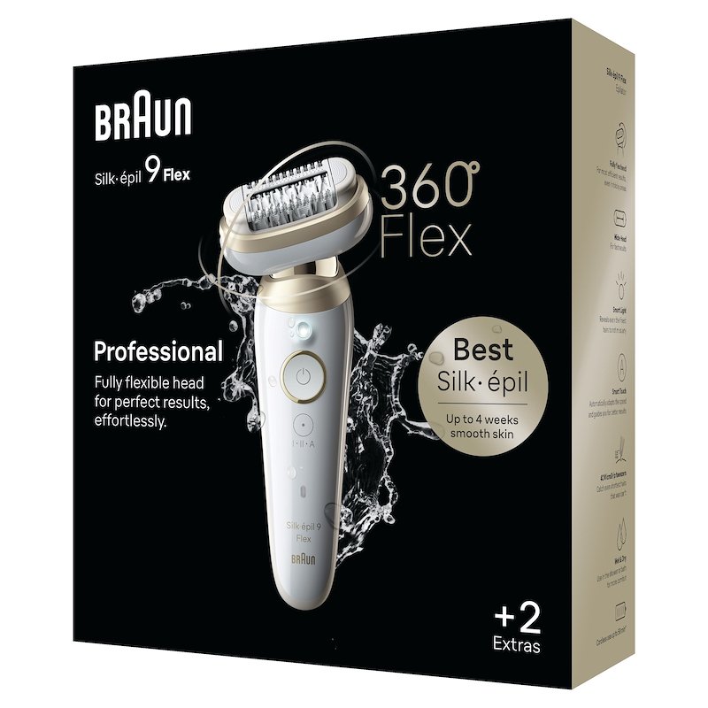 Braun Epilatore Elettrico Silk-Épil Flex 3D 9 9-011 Bianco / Oro