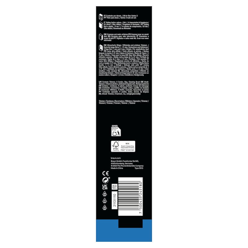 Braun Rifinitore All-In-One Series 3 Aio 3540 Grigio