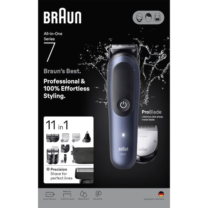 Braun Rifinitore All-in-One Series 7 Aio 7540 Blu