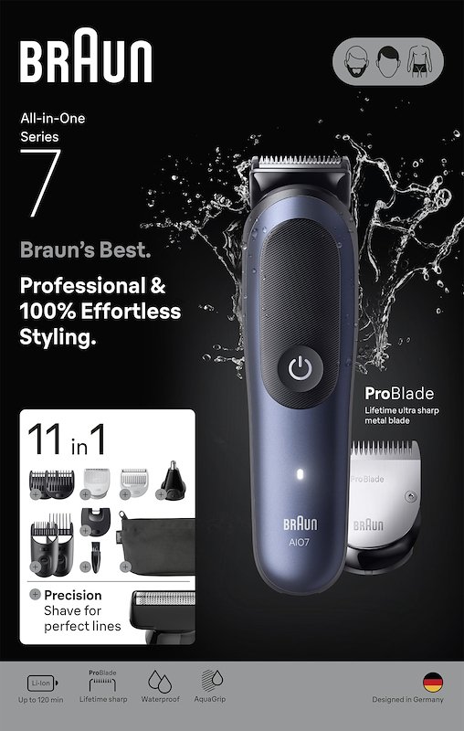 Braun Rifinitore All-in-One Series 7 Aio 7540 Blu