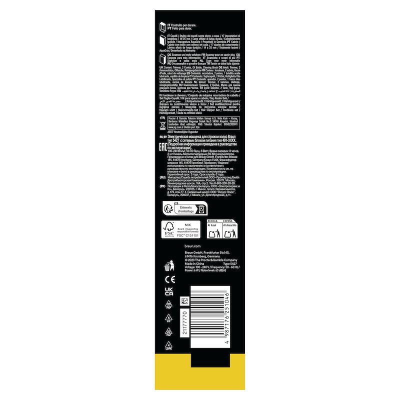 Braun Tagliacapelli Series 5 Hc 5530 Nero
