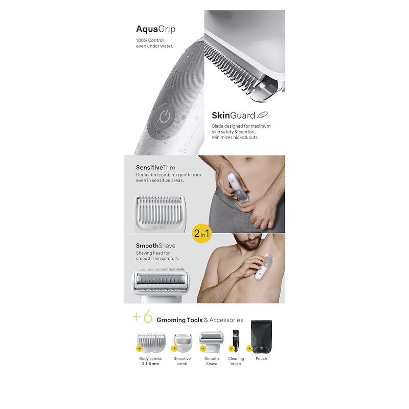 Braun Rasoio Elettrico Corpo Uomo Series 5 Bg 5550 Grigio