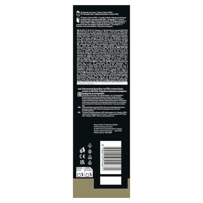 Braun Rasoio elettrico Shaver 9600s