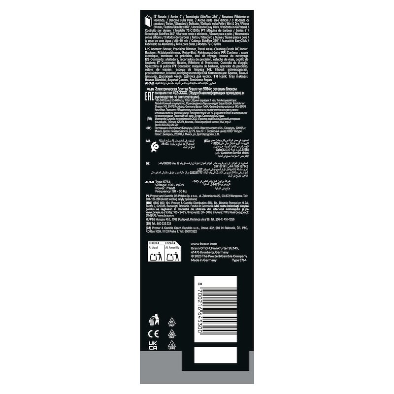 Braun Rasoio Elettrico SHAVER 72-C1200S