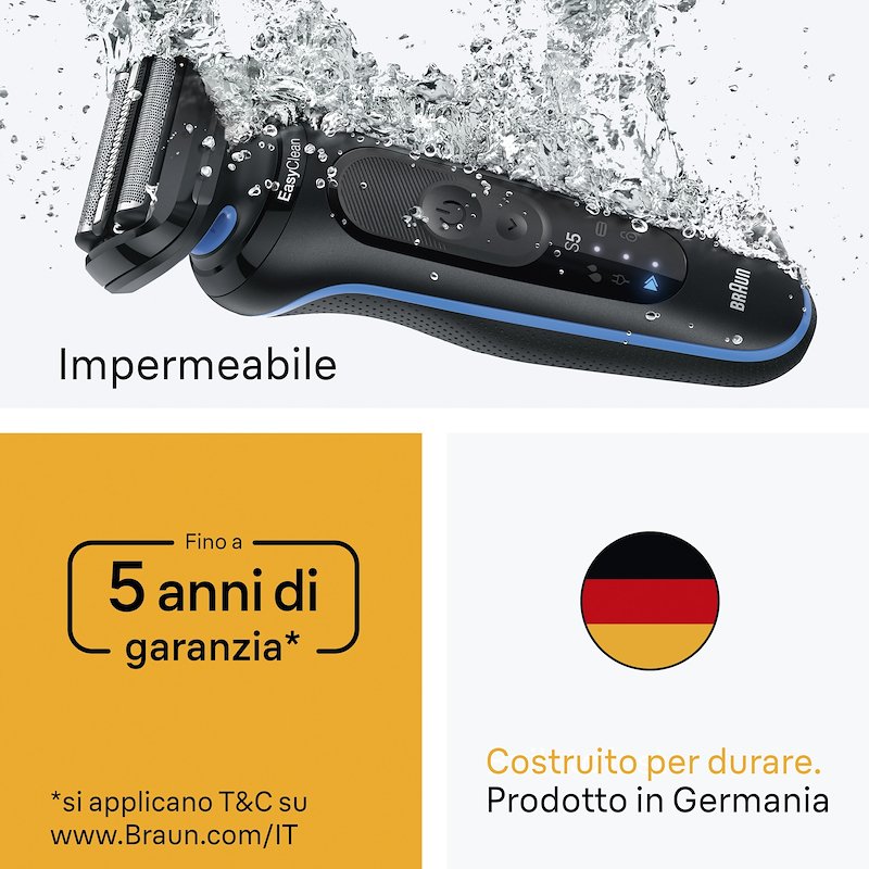 Braun SHAVER Series 5 Rasoio Elettrico 52-b1650s BLU