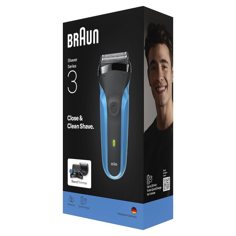 Braun Shaver Series 3 Rasoio Elettrico 310bt Blu