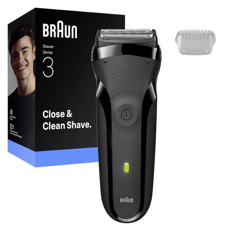 Braun SHAVER Series 3 Rasoio Elettrico 300 BLK/BLK Grigio
