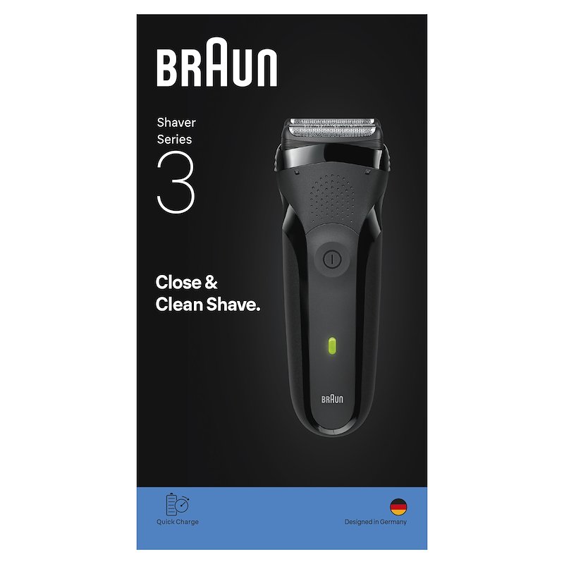 Braun SHAVER Series 3 Rasoio Elettrico 300 BLK/BLK Grigio