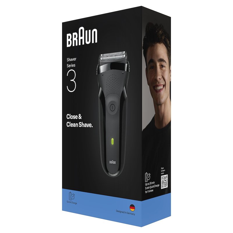 Braun SHAVER Series 3 Rasoio Elettrico 300 BLK/BLK Grigio