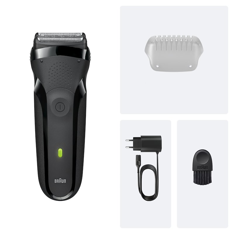Braun SHAVER Series 3 Rasoio Elettrico 300 BLK/BLK Grigio