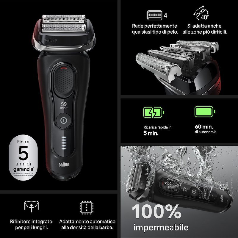 Braun Rasoio Elettrico Series 9 9150cc Sport