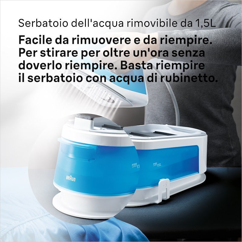Braun Sistema stirante CareStyle 1 IS1012BL Bianco/Blu
