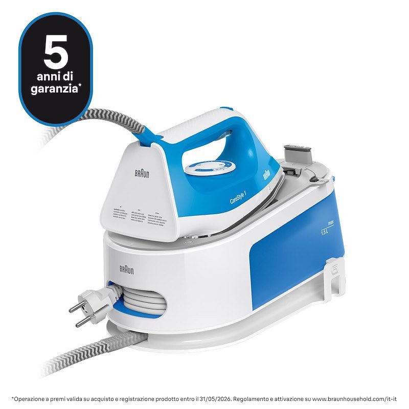 Braun Sistema stirante CareStyle 1 IS1012BL Bianco/Blu