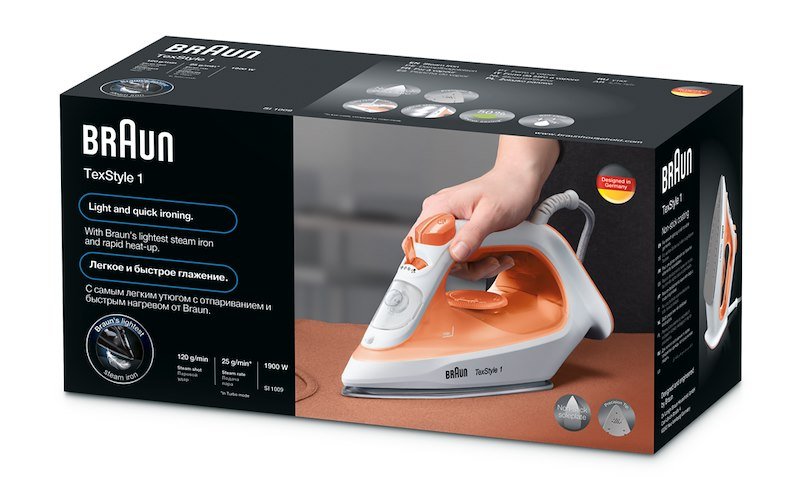 Braun Ferro da stiro a vapore TexStyle 1 SI1009OR Arancione