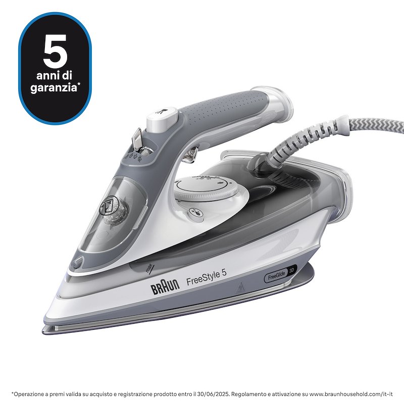 Braun Ferro da stiro a vapore FreeStyle 5 SI5078GY Grigio