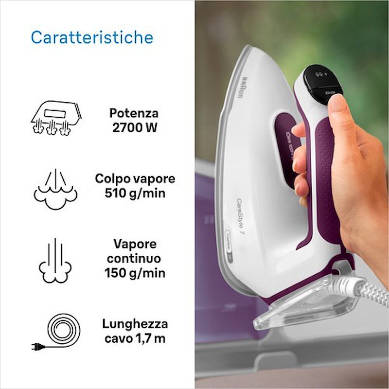 Braun Ferro da stiro con caldaia CareStyle 7 IS7266VI blu
