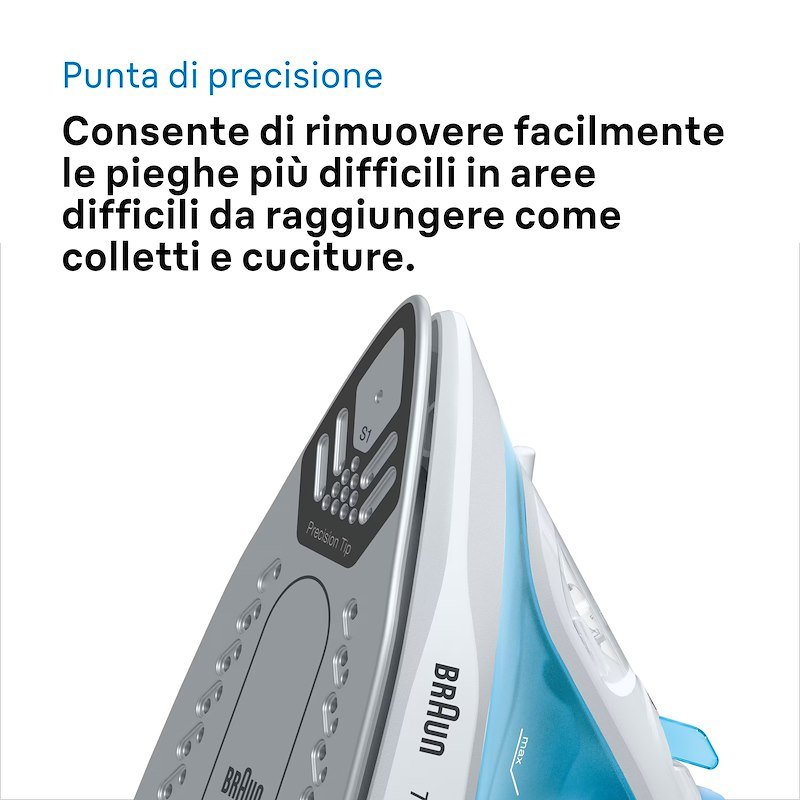 Braun Ferro da stiro a vapore TexStyle 1 SI1050BL Bianco Blu