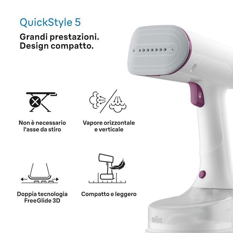 Braun Stiratore verticale QuickStyle 5 GS5011PU Bianco