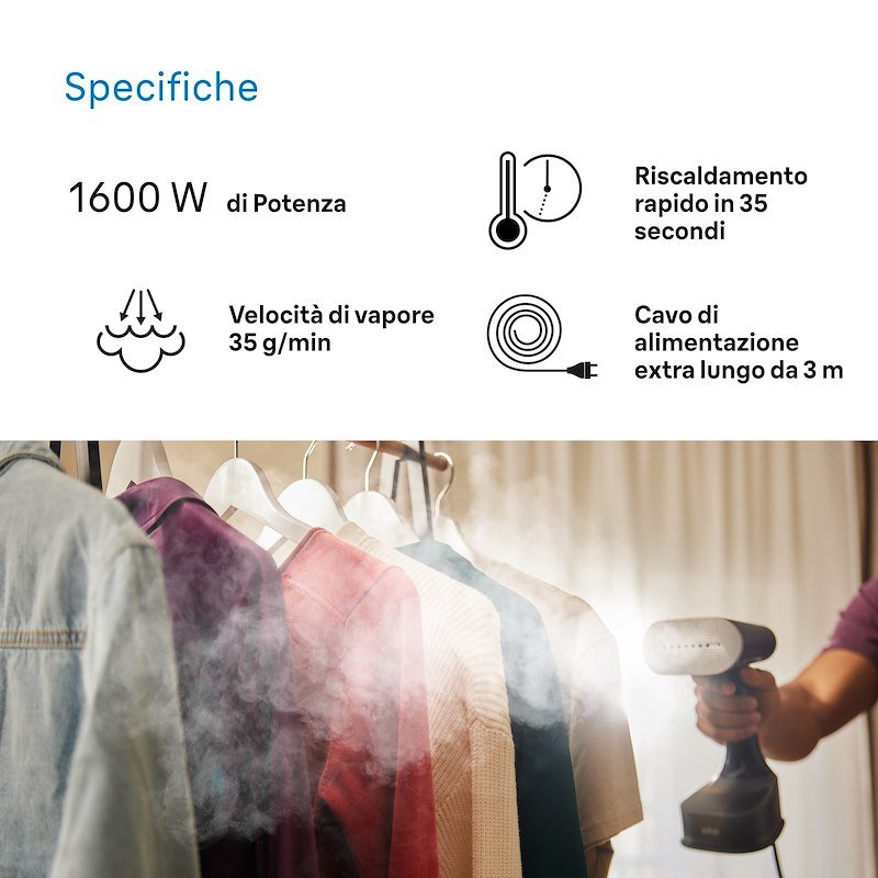 Braun Stiratore verticale QuickStyle 7 GS7077BK Nero