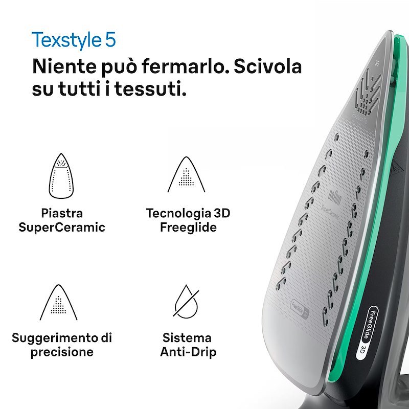Braun Ferro da stiro a vapore TexStyle 5 Si5277gr verde