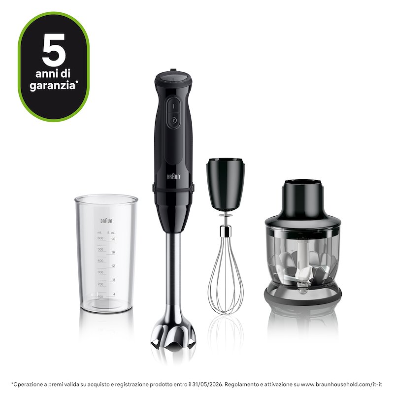 Braun Minipimer MultiQuick5 Mq50202mbk Nero