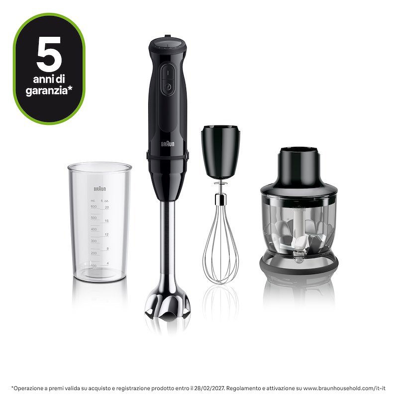Braun Minipimer MultiQuick5 Mq50202mbk Nero