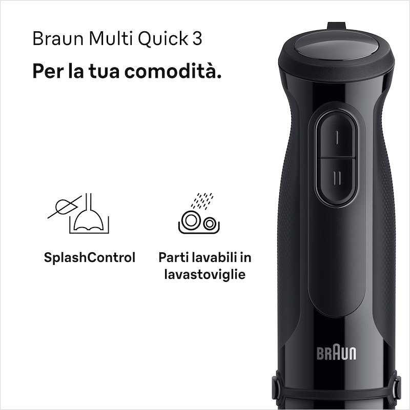 Braun Minipimer MultiQuick3 Mq30201mbk Nero
