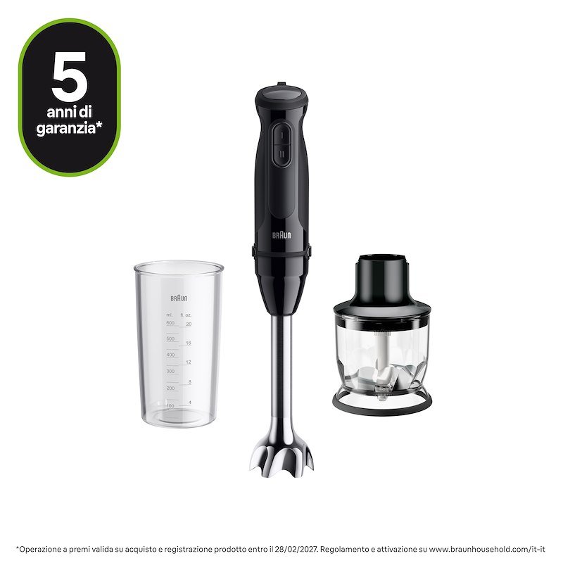 Braun Minipimer MultiQuick3 Mq30201mbk Nero