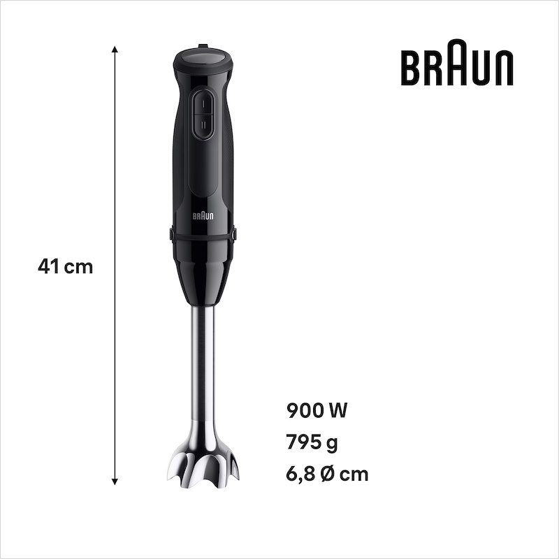Braun Minipimer MultiQuick3 Mq30201mbk Nero