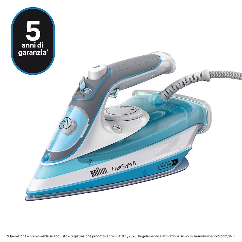 Braun Ferro da stiro a vapore FreeStyle 5 SI5006BL Bianco/Blu