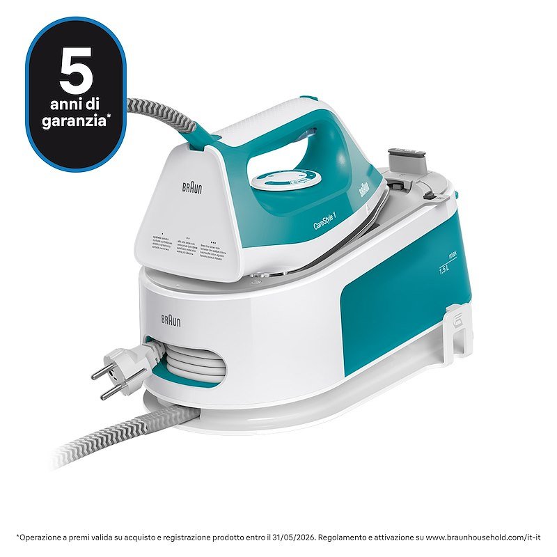 Braun Sistema stirante CareStyle 1 IS1013GR Bianco/Turchese