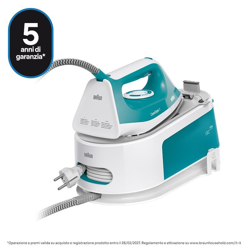 Braun Sistema stirante CareStyle 1 IS1013GR Bianco/Turchese