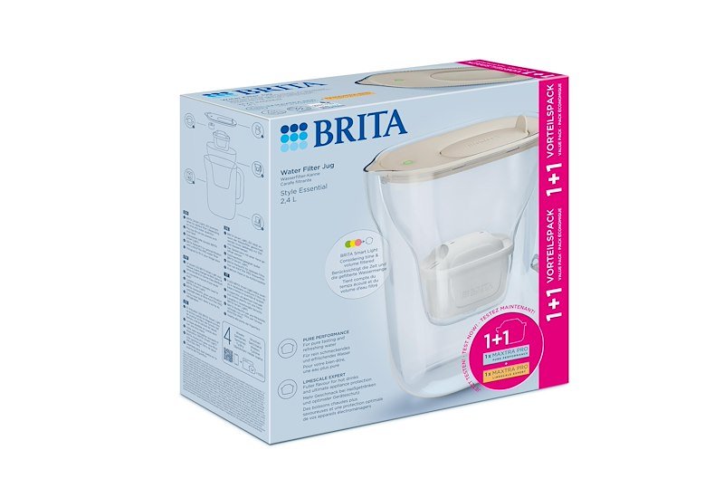 Brita Style Essential Sand 1filtro MAXTRA PRO Pure Performance +1 filtro MAXTRA PRO Limescale Expert