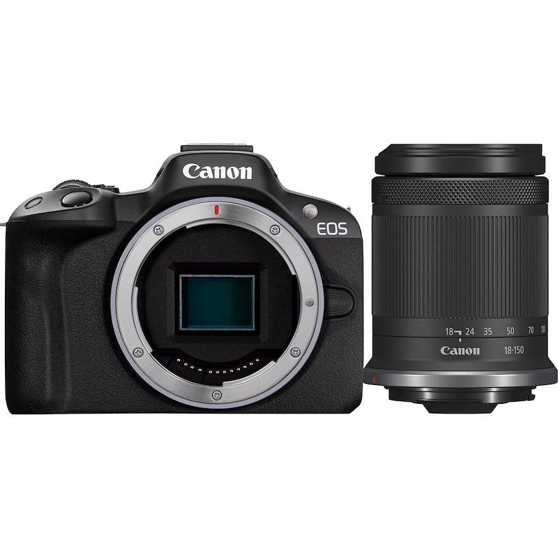 Canon Fotocamera Mirrorless EOS R50 Bk + Obiettivo RF-S 18-150MM F3.5-6.3 IS STM