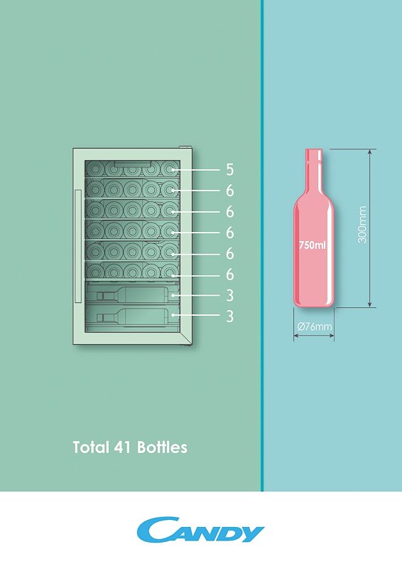 Candy Cantinetta Vino Cwc 150 Em/nf Nero