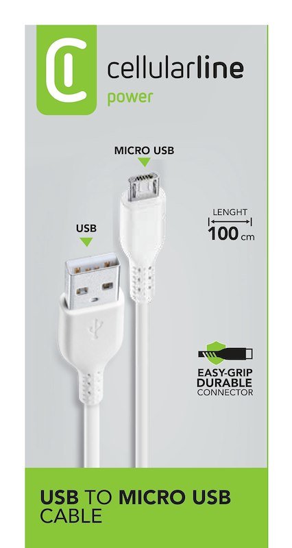 Cellularline - Usbdatacmicrousb Bianco