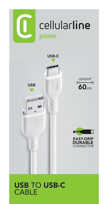 Cellularline Cavo USB/ USB-C Usbdata06usbcw Bianco