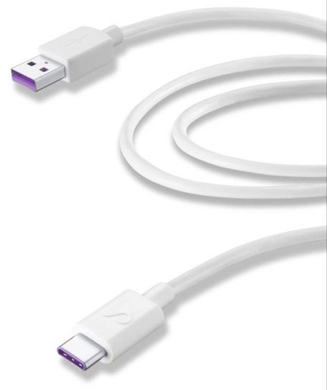 Cellularline Cavo Dati USB / USB-C SuperCharge Usbdatacscusbcw Bianco