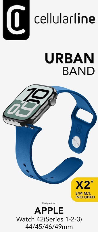 Cellularline - CINTURINO URBAN APPLE WATCH 42/44 MM BLU