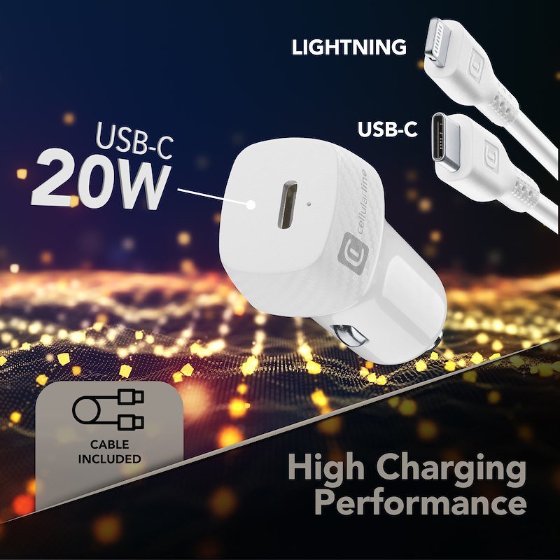 Cellularline USB-C CHARGER  KIT Cbriphkitc2lmfi20w Bianco