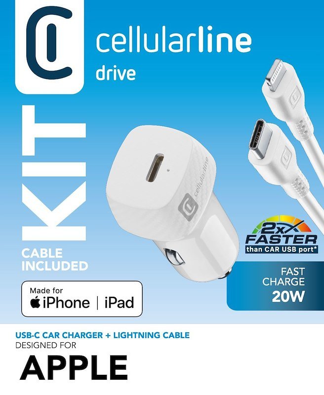 Cellularline USB-C CHARGER  KIT Cbriphkitc2lmfi20w Bianco