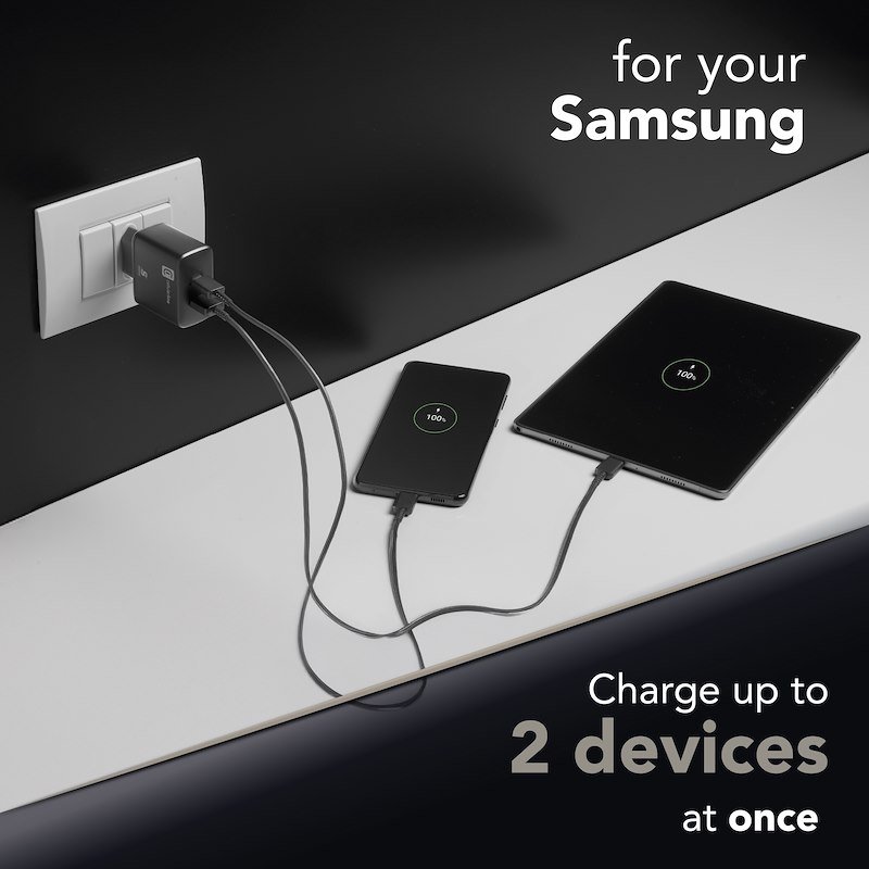 Cellularline caricabatterie da rete Achsmusb2pd25wk Nero