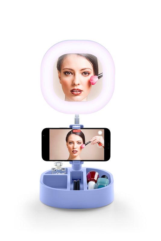 Cellularline Selfie Ring Mirror universale azzurro