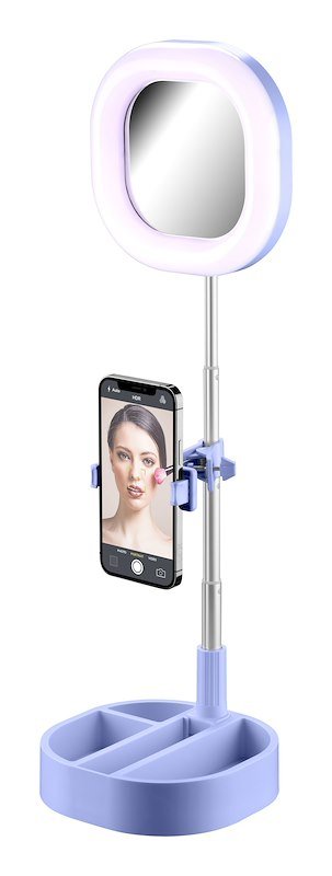 Cellularline Selfie Ring Mirror universale azzurro