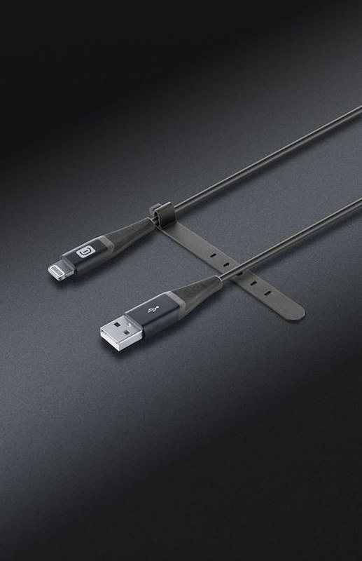 Cellularline Lightning Cavo con cinturino Usbdatabeltmfik Nero