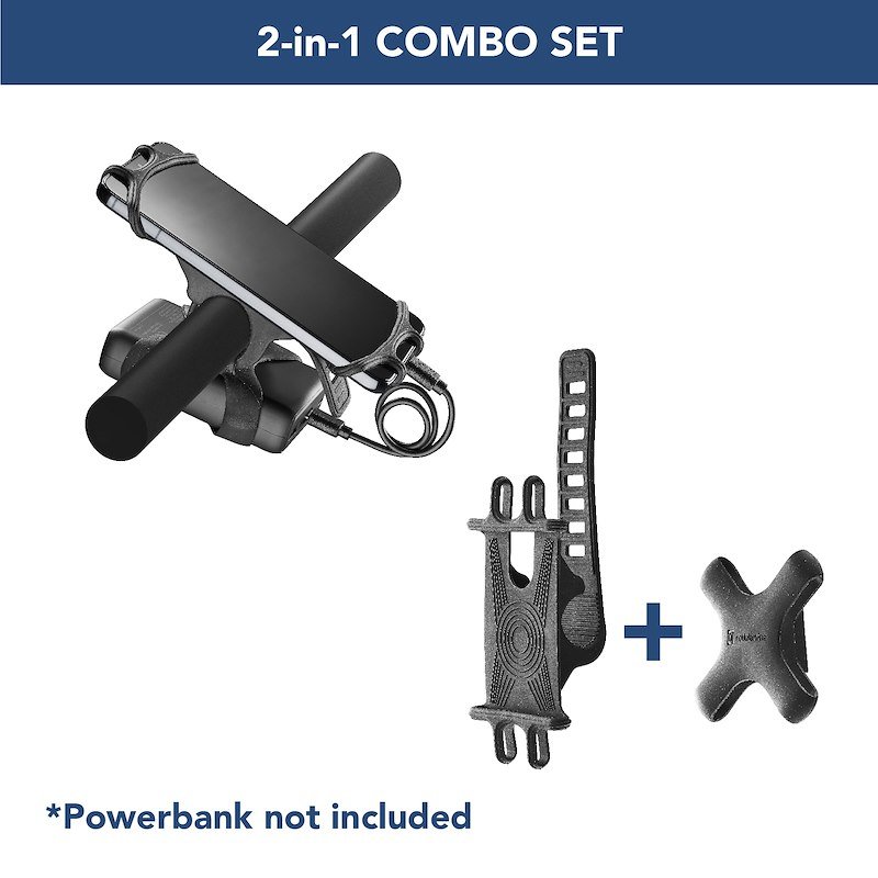 Cellularline Rider Power - Universal Supporto per manubrio con fascetta porta powerbank integrata - 2