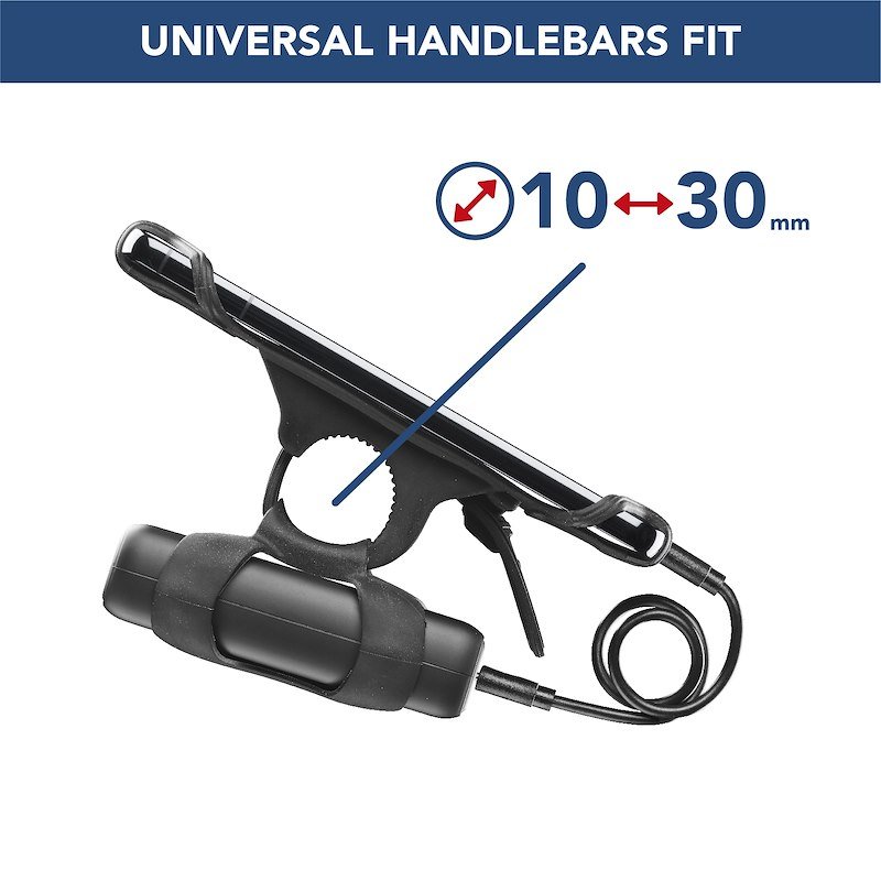 Cellularline Rider Power - Universal Supporto per manubrio con fascetta porta powerbank integrata - 3