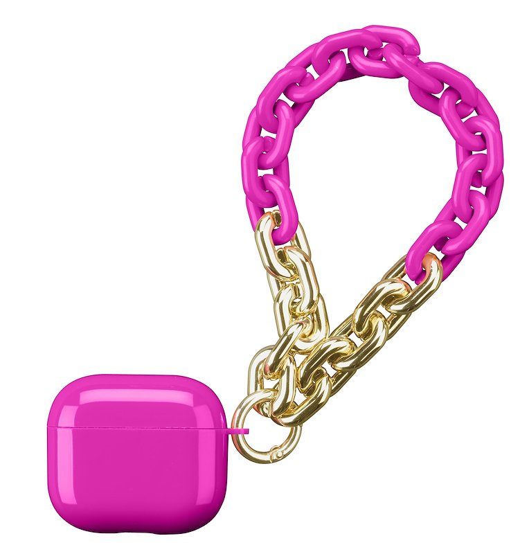 Custodia Rigida Guess 4G Per AirPods Pro 4 – In Ecopelle E Policarbonato, Con Ciondolo Perle, Colore Rosa, Design Esclusivo